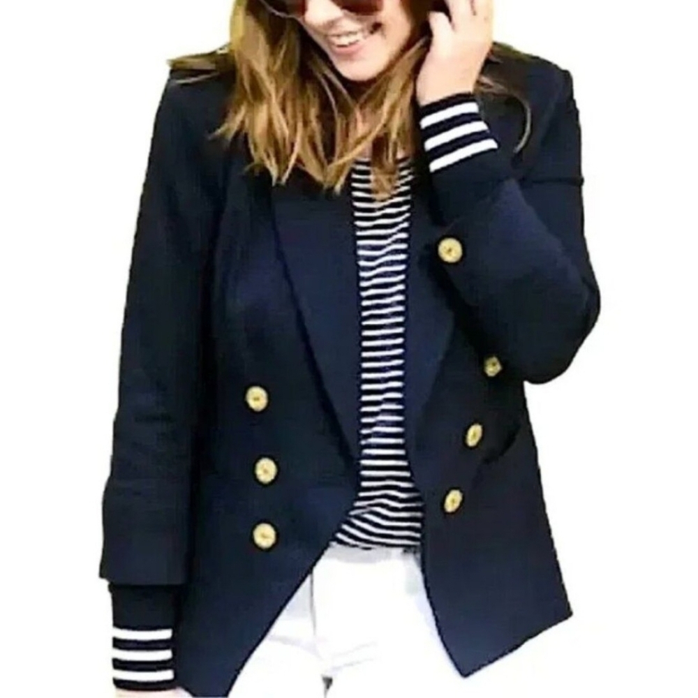 Cabi Dark Blue Blazer with Gold Buttons Size 8
